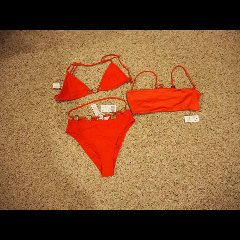Forever 21 red bathing suit set